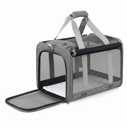 i.Pet Pet Carrier Bag Foldable Dog Cat Durable Crate Travel Cage