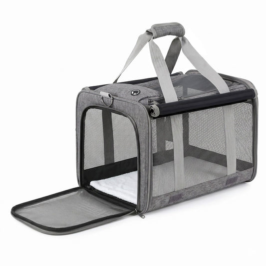 i.Pet Pet Carrier Bag Foldable Dog Cat Durable Crate Travel Cage