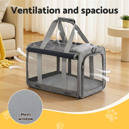 i.Pet Pet Carrier Bag Foldable Dog Cat Durable Crate Travel Cage