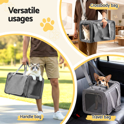 i.Pet Pet Carrier Bag Foldable Dog Cat Durable Crate Travel Cage