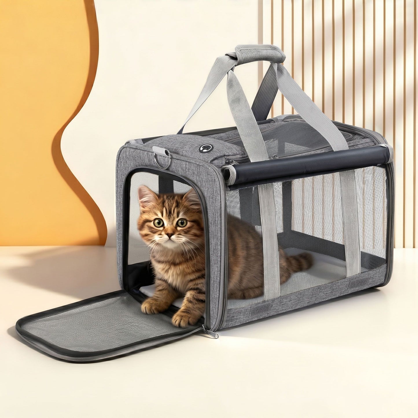 i.Pet Pet Carrier Bag Foldable Dog Cat Durable Crate Travel Cage