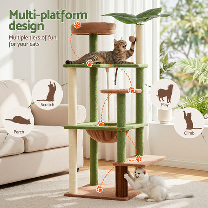i.Pet 152cm Jungle Cat Tree Tower | Leafy Canopy