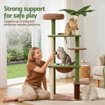 i.Pet 152cm Jungle Cat Tree Tower | Leafy Canopy