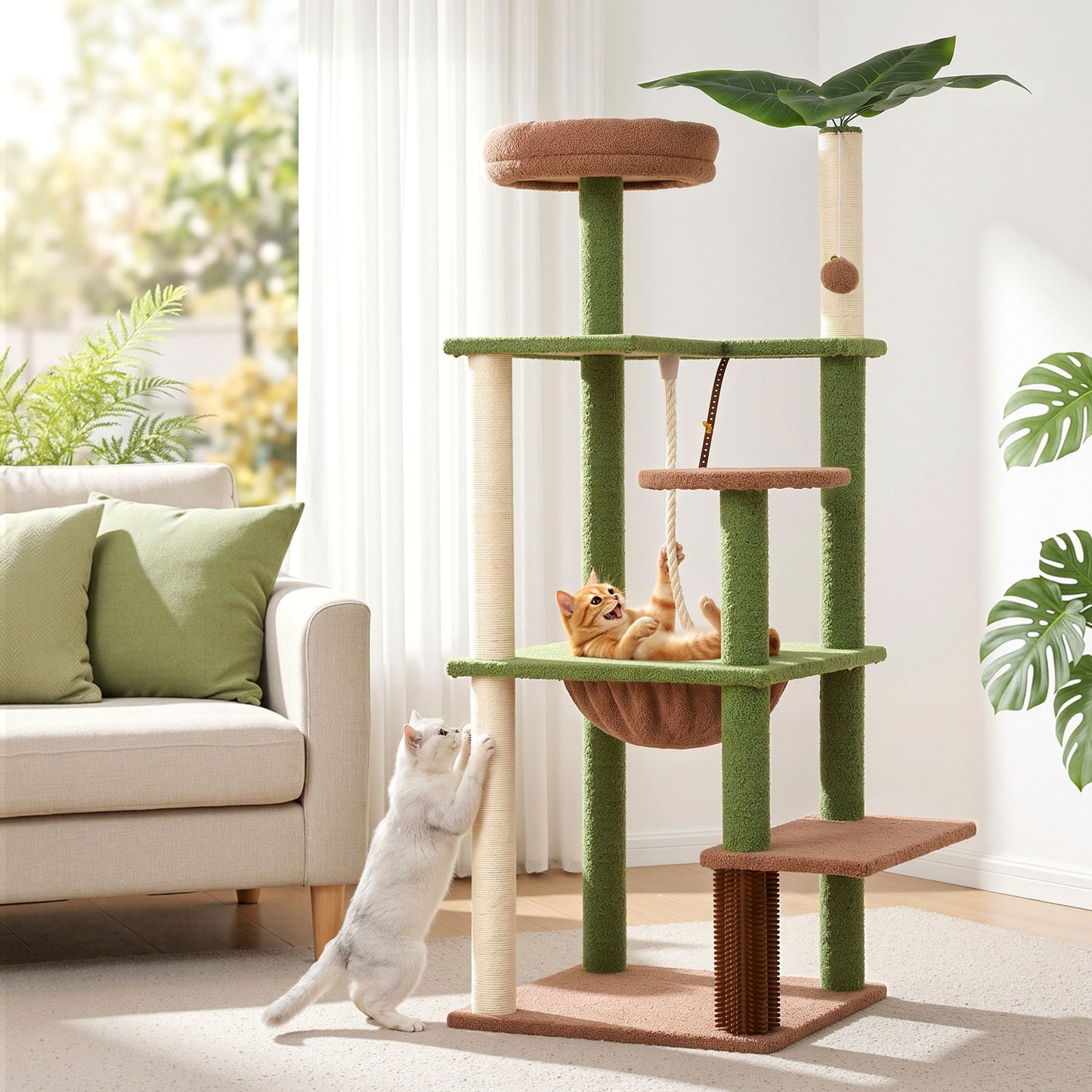i.Pet 152cm Jungle Cat Tree Tower | Leafy Canopy