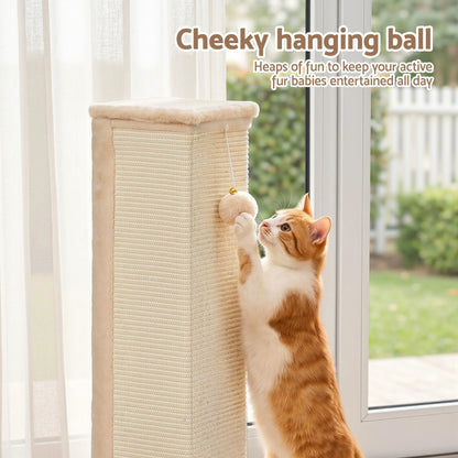 i.Pet 89cm Cat Tree Scratching Post Tower | Wood Condo Bed | Beige