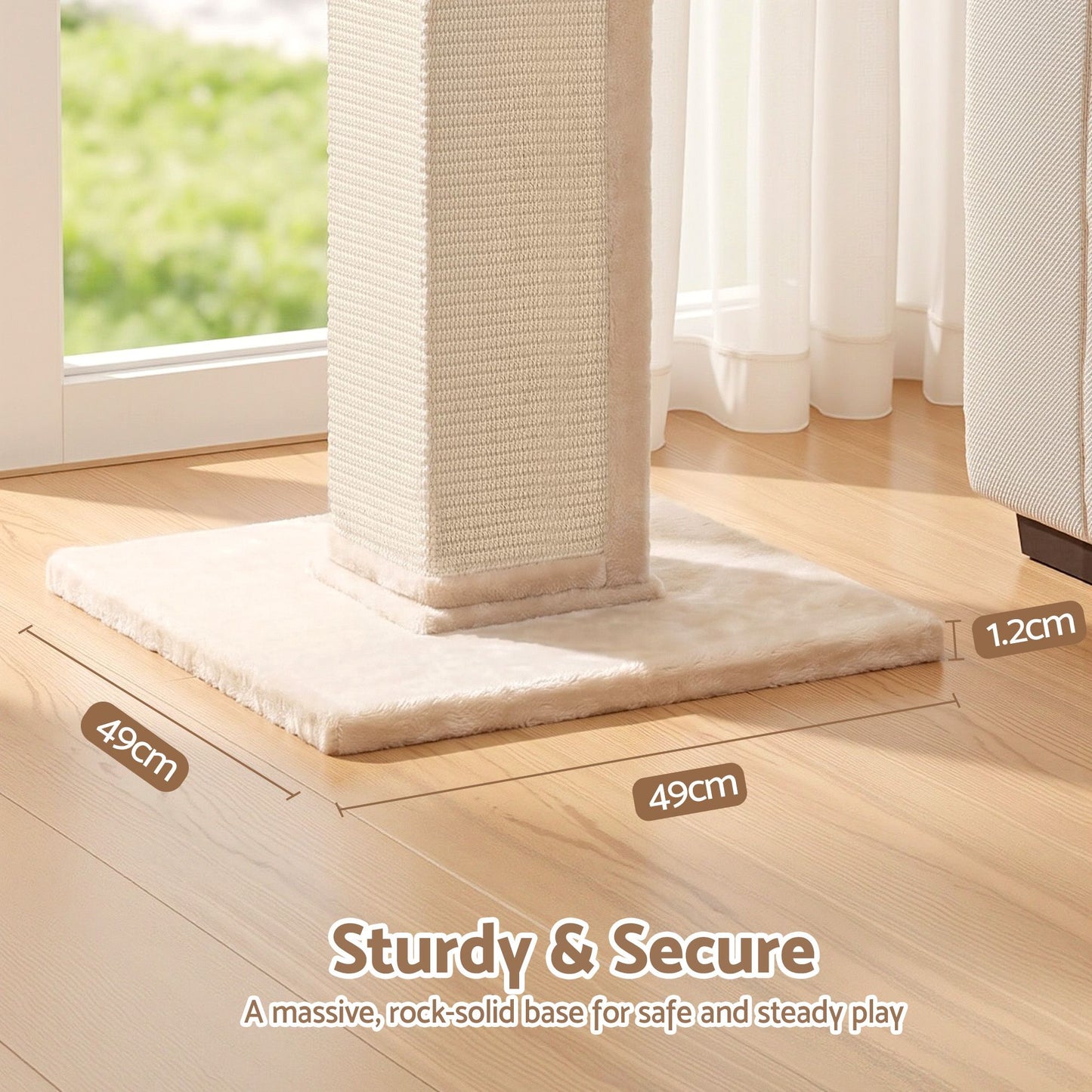 i.Pet 89cm Cat Tree Scratching Post Tower | Wood Condo Bed | Beige