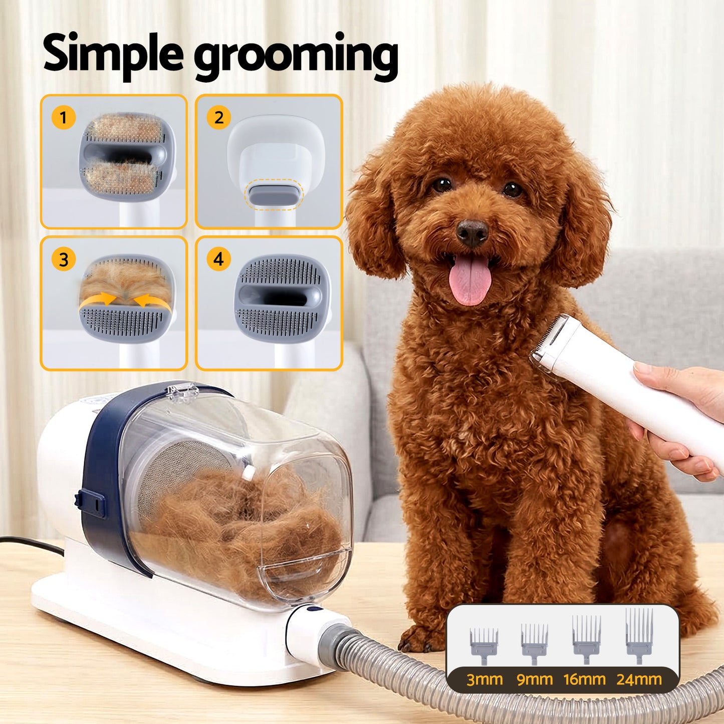 i.Pet Pet Grooming Vacuum Kit | Dog & Cat | Suction Grooming