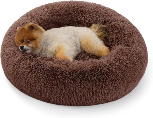 Calming Donut Cat Bed - Fluffy Plush Round Pet Bed | Version