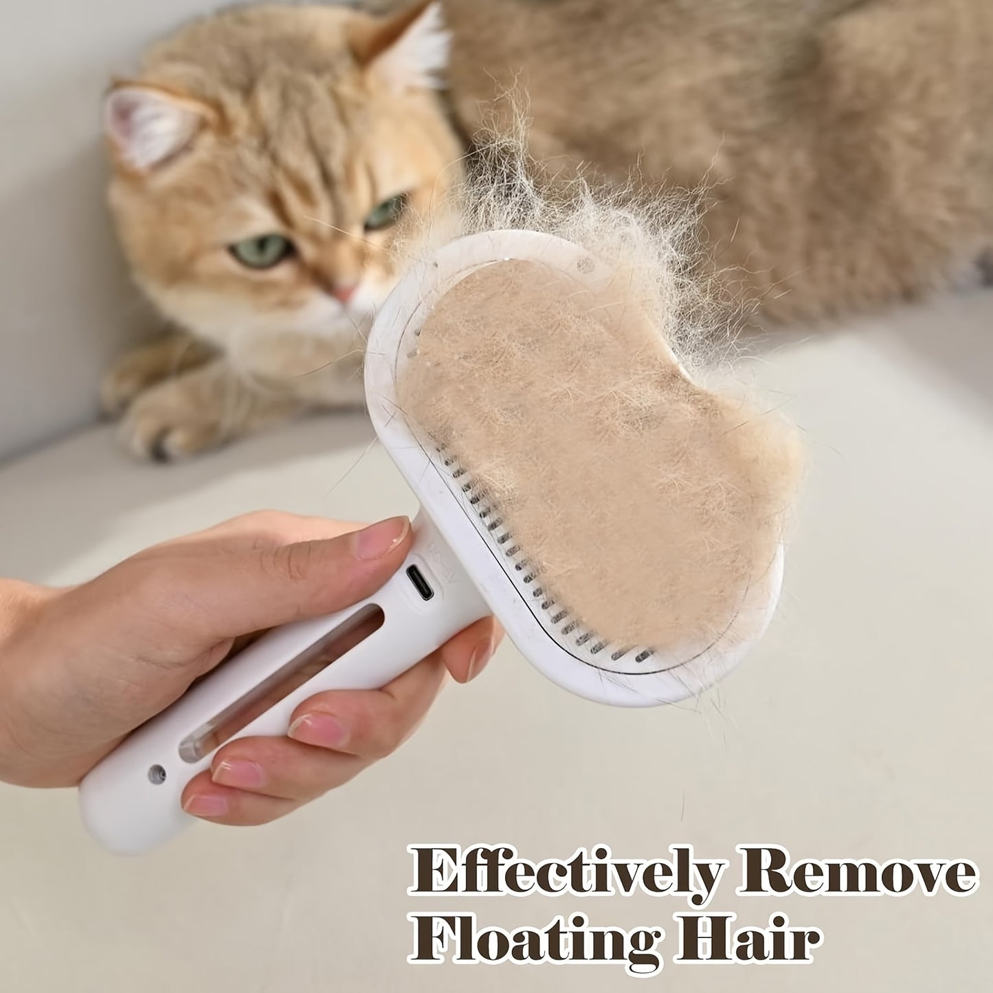 3-in-1 Auto-Cleaning Steam Pet Brush | Anti-Static | Dog & Cat
