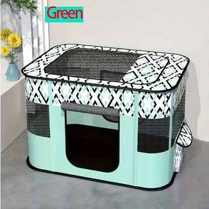 Foldable Pet Nursery Tent Cage | Dog Cat Playpen with Carry Bag