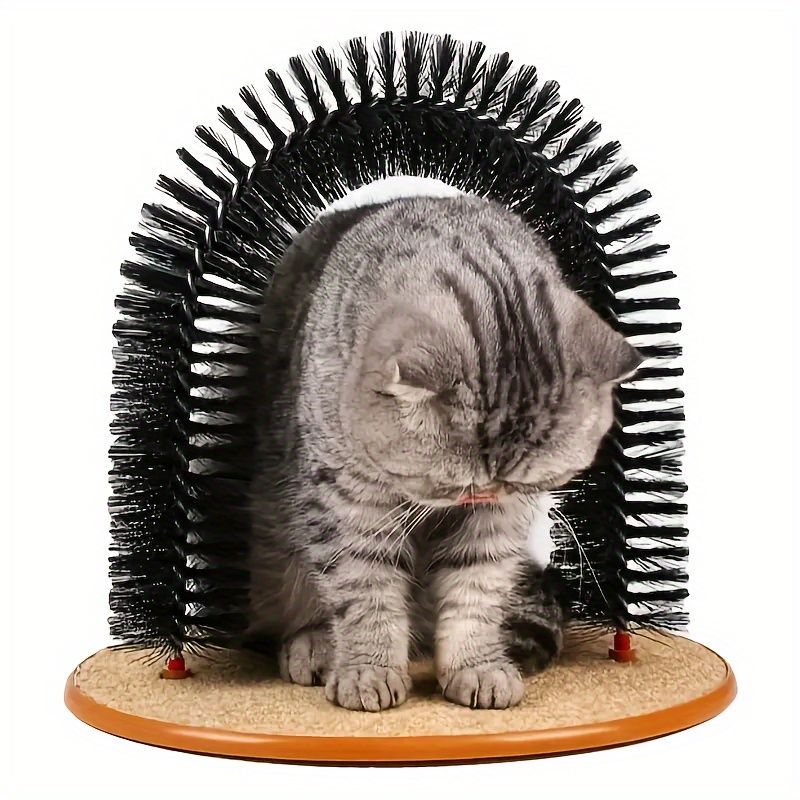 Cat Arch Self-Groomer | Massage & Grooming Brush | Interactive Cat Toy