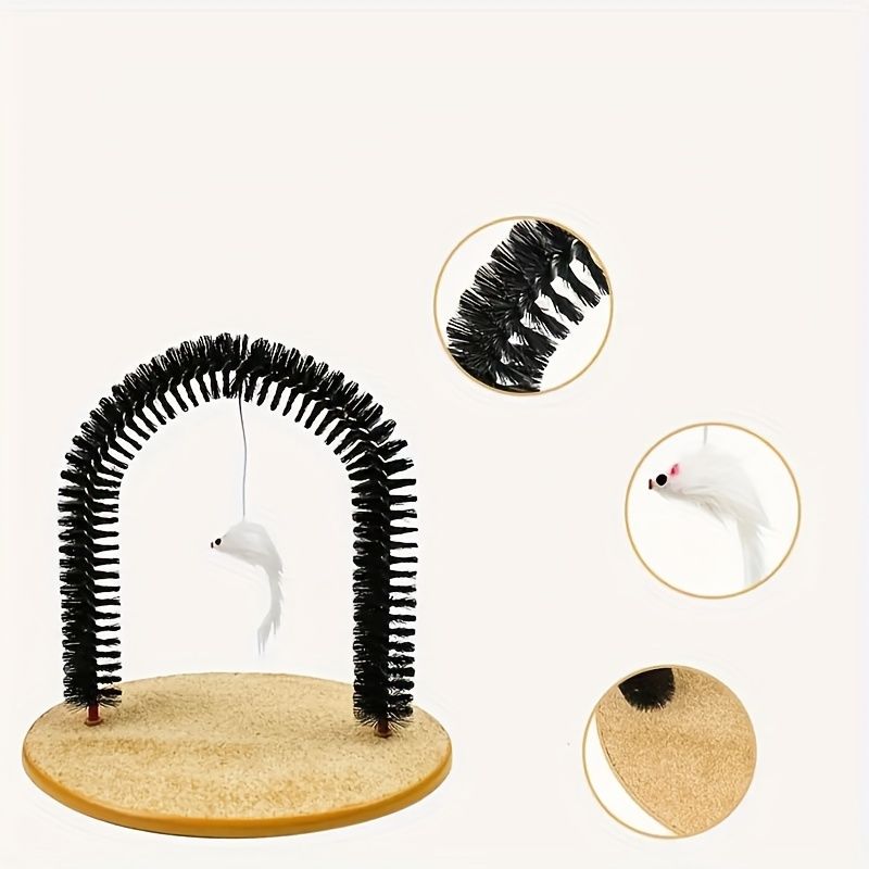 Cat Arch Self-Groomer | Massage & Grooming Brush | Interactive Cat Toy