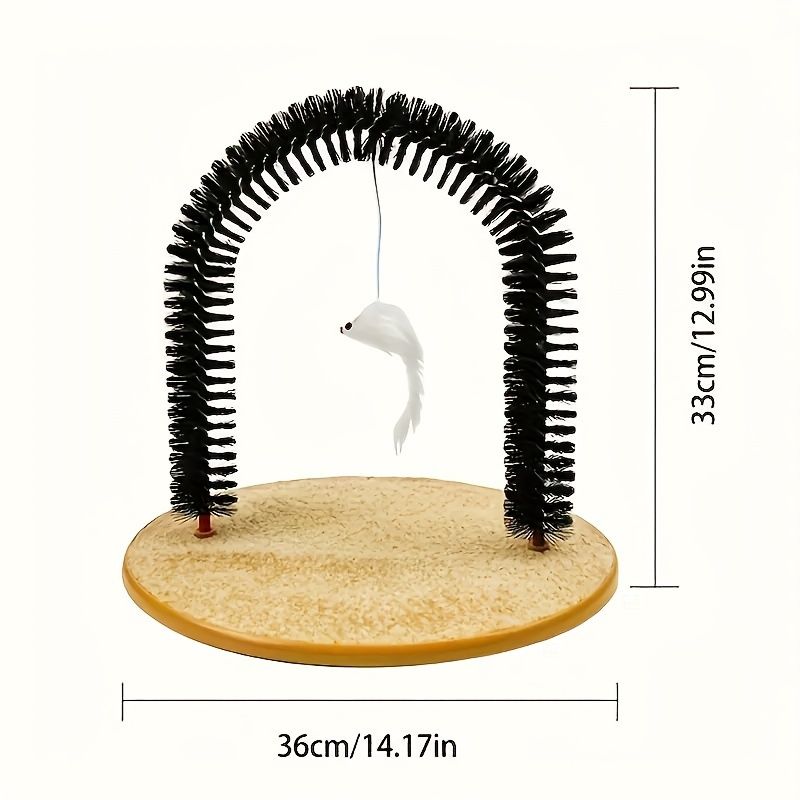 Cat Arch Self-Groomer | Massage & Grooming Brush | Interactive Cat Toy