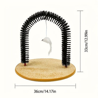 Cat Arch Self-Groomer | Massage & Grooming Brush | Interactive Cat Toy