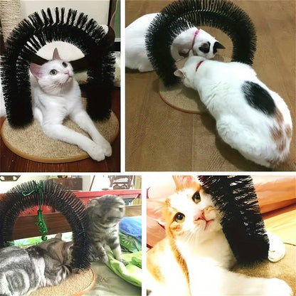 Cat Arch Self-Groomer | Massage & Grooming Brush | Interactive Cat Toy