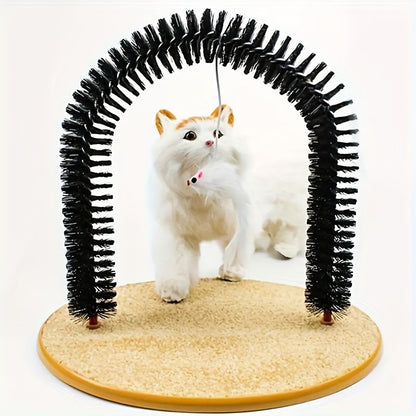 Cat Arch Self-Groomer | Massage & Grooming Brush | Interactive Cat Toy