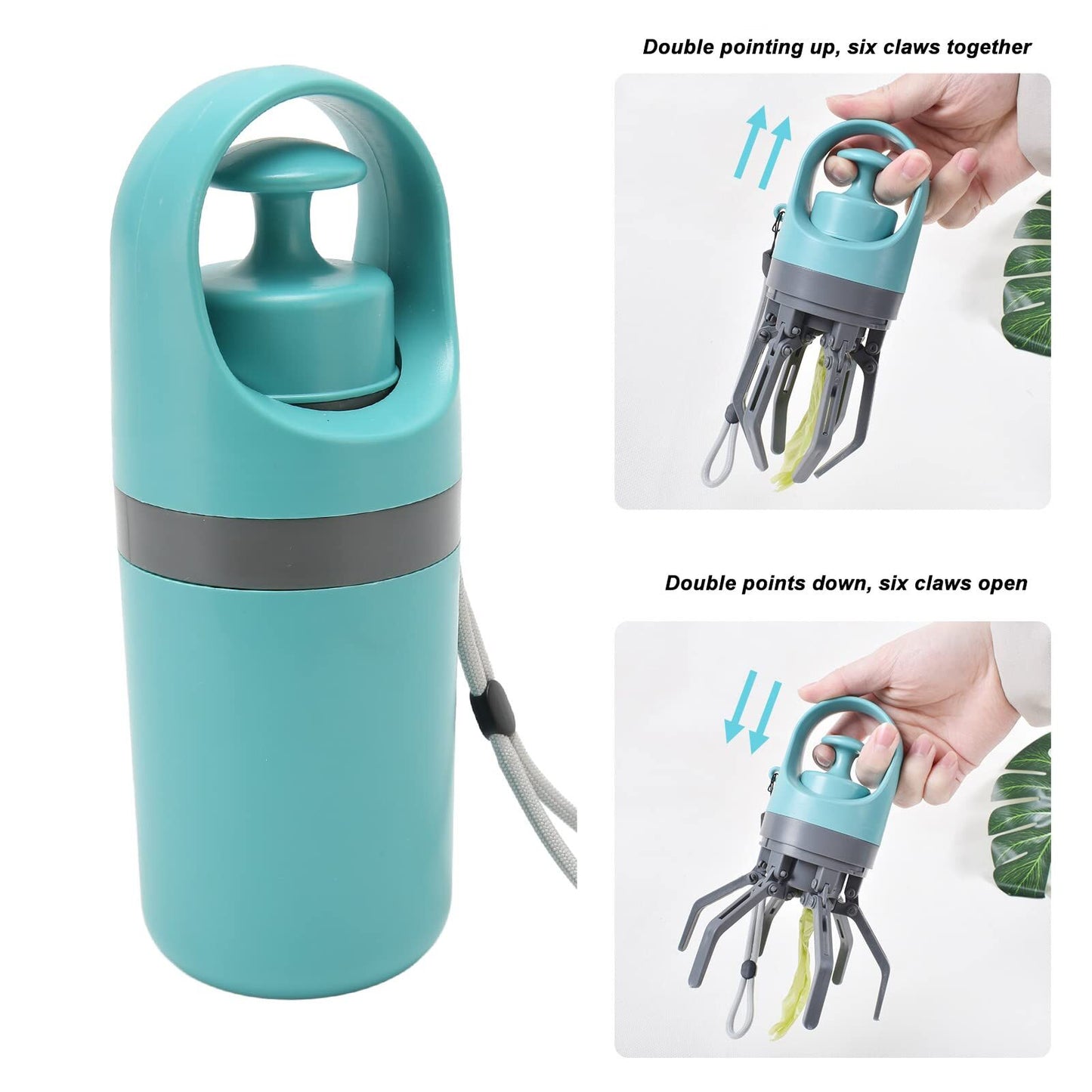 Teal Zero-Contact Dog Poop Scooper