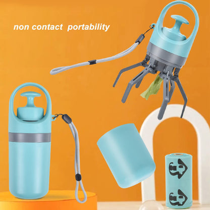 Teal Zero-Contact Dog Poop Scooper