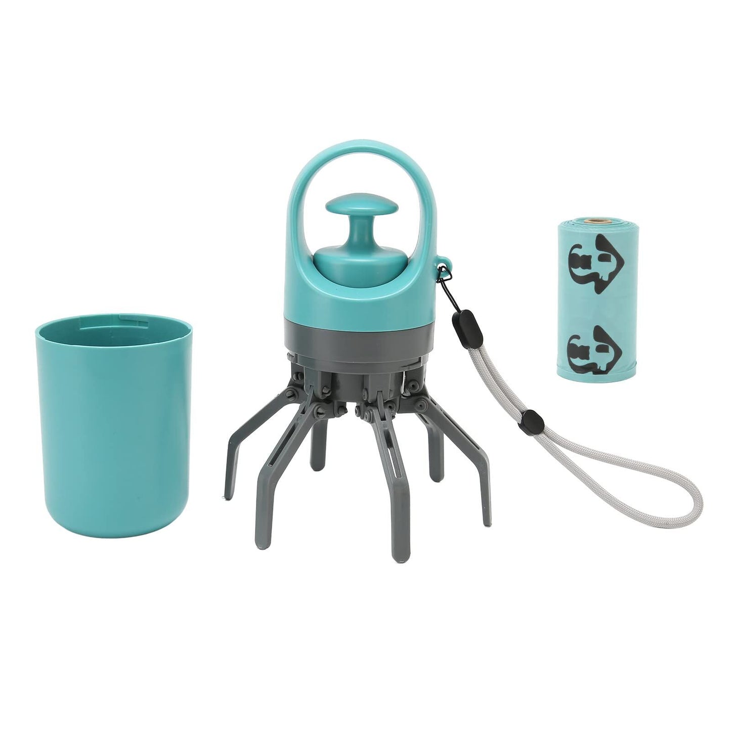 Teal Zero-Contact Dog Poop Scooper
