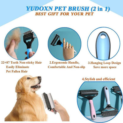 Pet Dog & Cat Detangling Brush | Removes Excess & Dead Hair