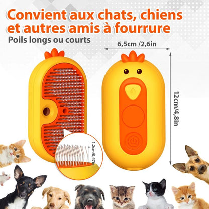 Cat & Dog Steam Brush with Release Button | Rechargeable