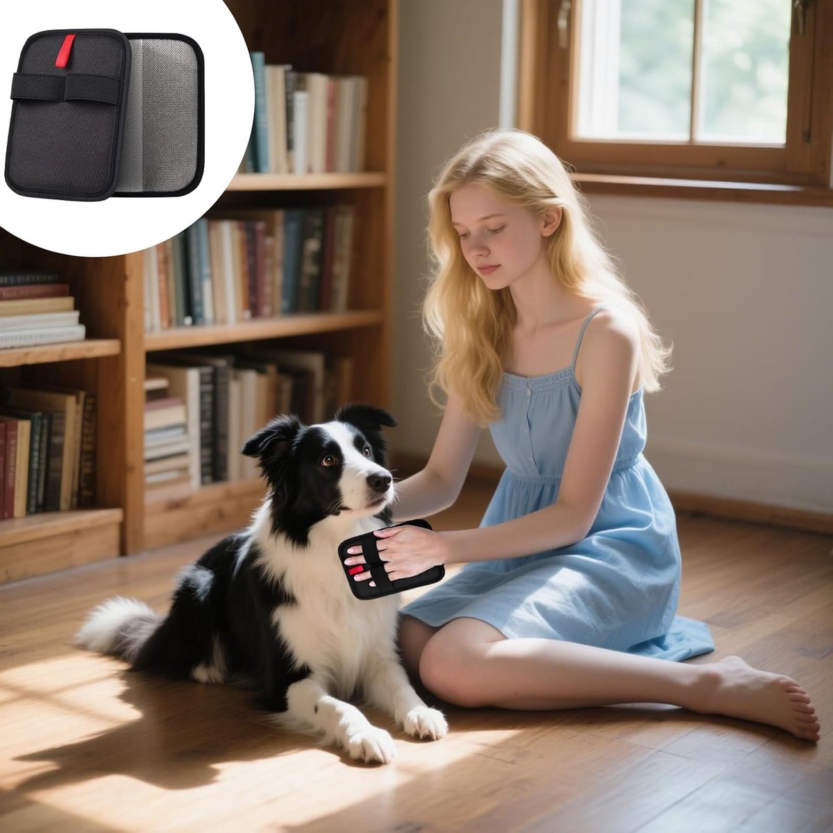 Black Static Electric Pet Hair Removal Gloves | Reusable | Dog & Cat