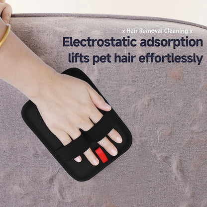 Black Static Electric Pet Hair Removal Gloves | Reusable | Dog & Cat