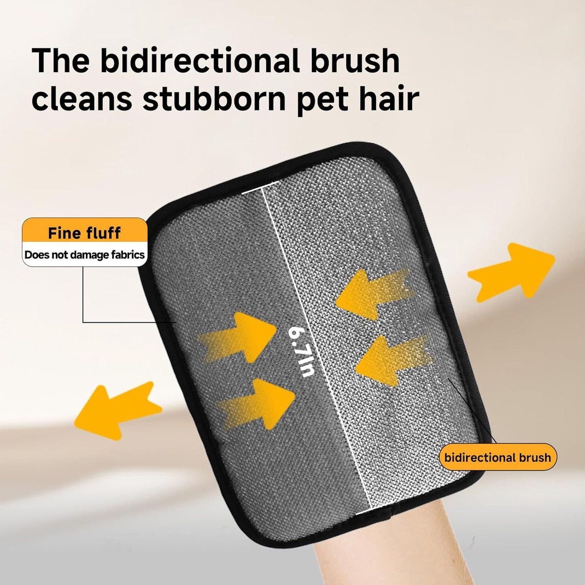 Black Static Electric Pet Hair Removal Gloves | Reusable | Dog & Cat