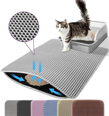 Gray Double EVA Cat Litter Mat | 45x60cm | Easy Clean