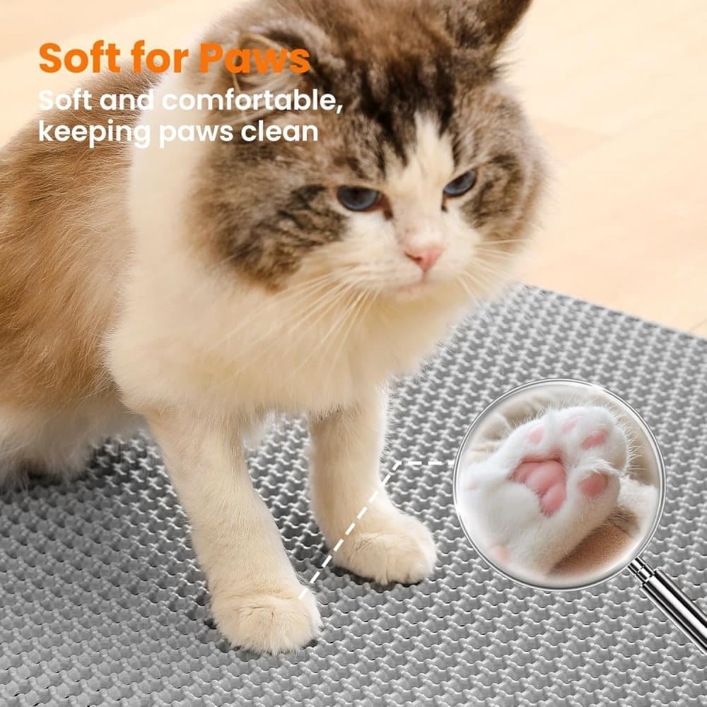 Gray Double EVA Cat Litter Mat | 45x60cm | Easy Clean