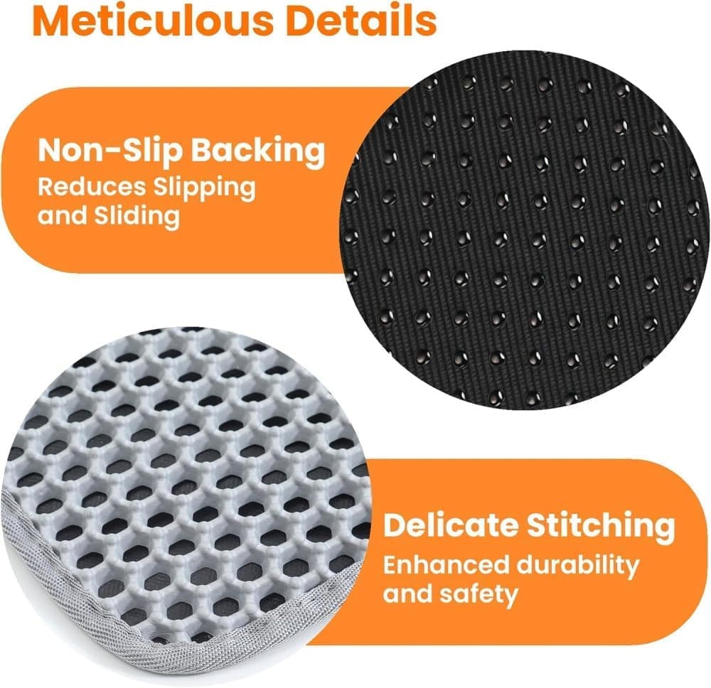 Gray Double EVA Cat Litter Mat | 45x60cm | Easy Clean