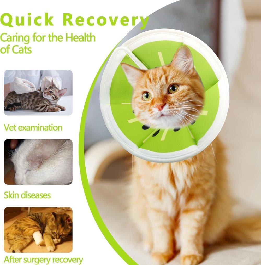 Green Soft Velcro Recovery Collar | Post-Surgery Protection | S