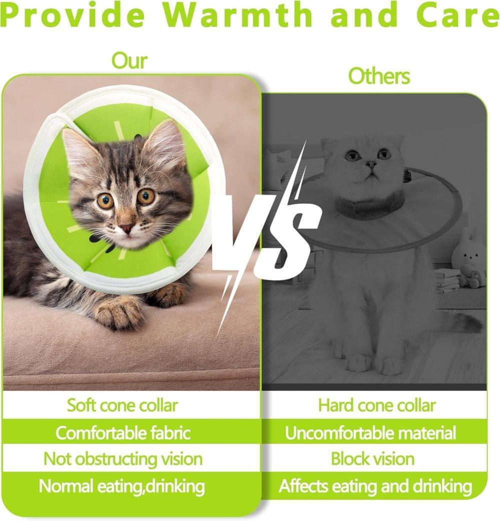 Green Soft Velcro Recovery Collar | Post-Surgery Protection | S