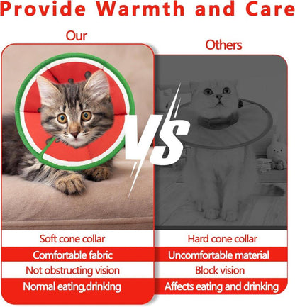 Red Soft Velcro Recovery Collar | Post-Surgery Protection | S
