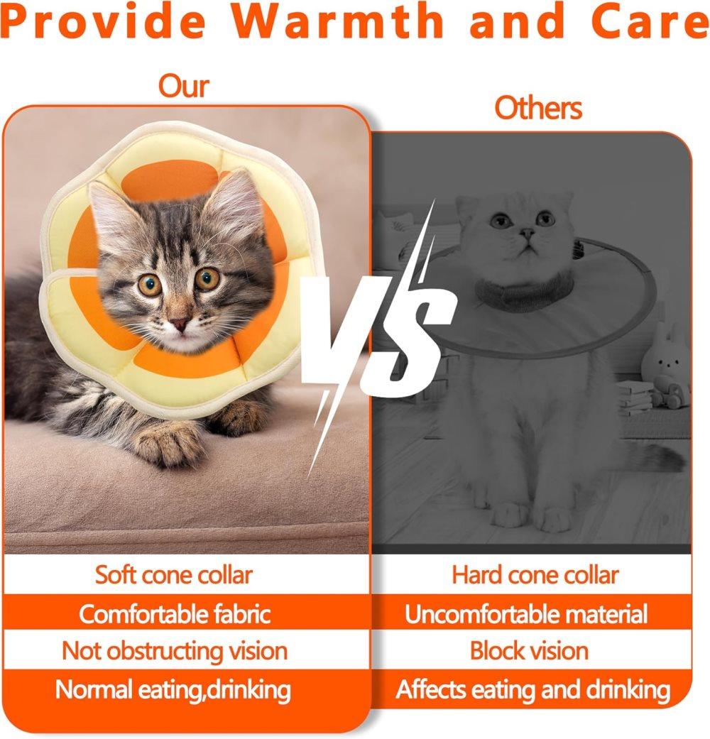 Orange Adjustable Protective Recovery Collar with Velcro | Size S