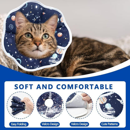 Blue Soft Velcro Recovery Collar | Post-Surgery Protection | S
