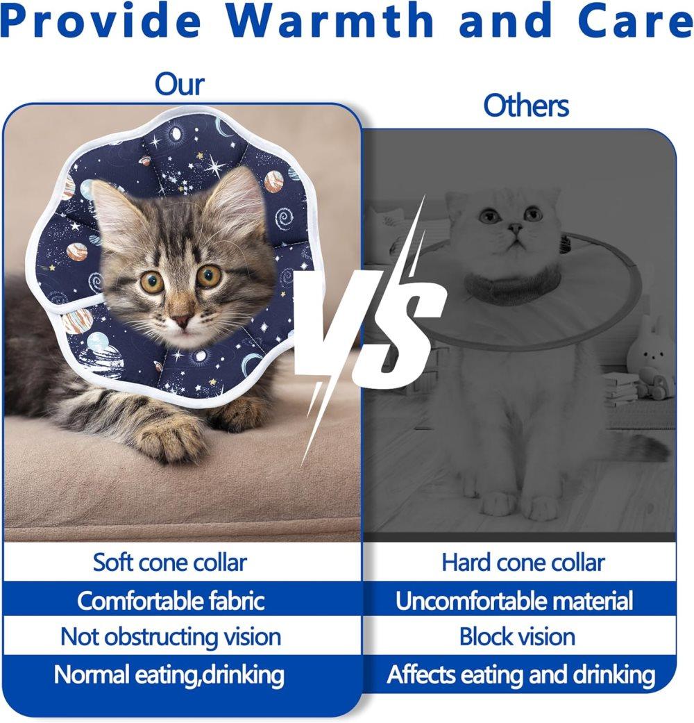 Blue Soft Velcro Recovery Collar | Post-Surgery Protection | S