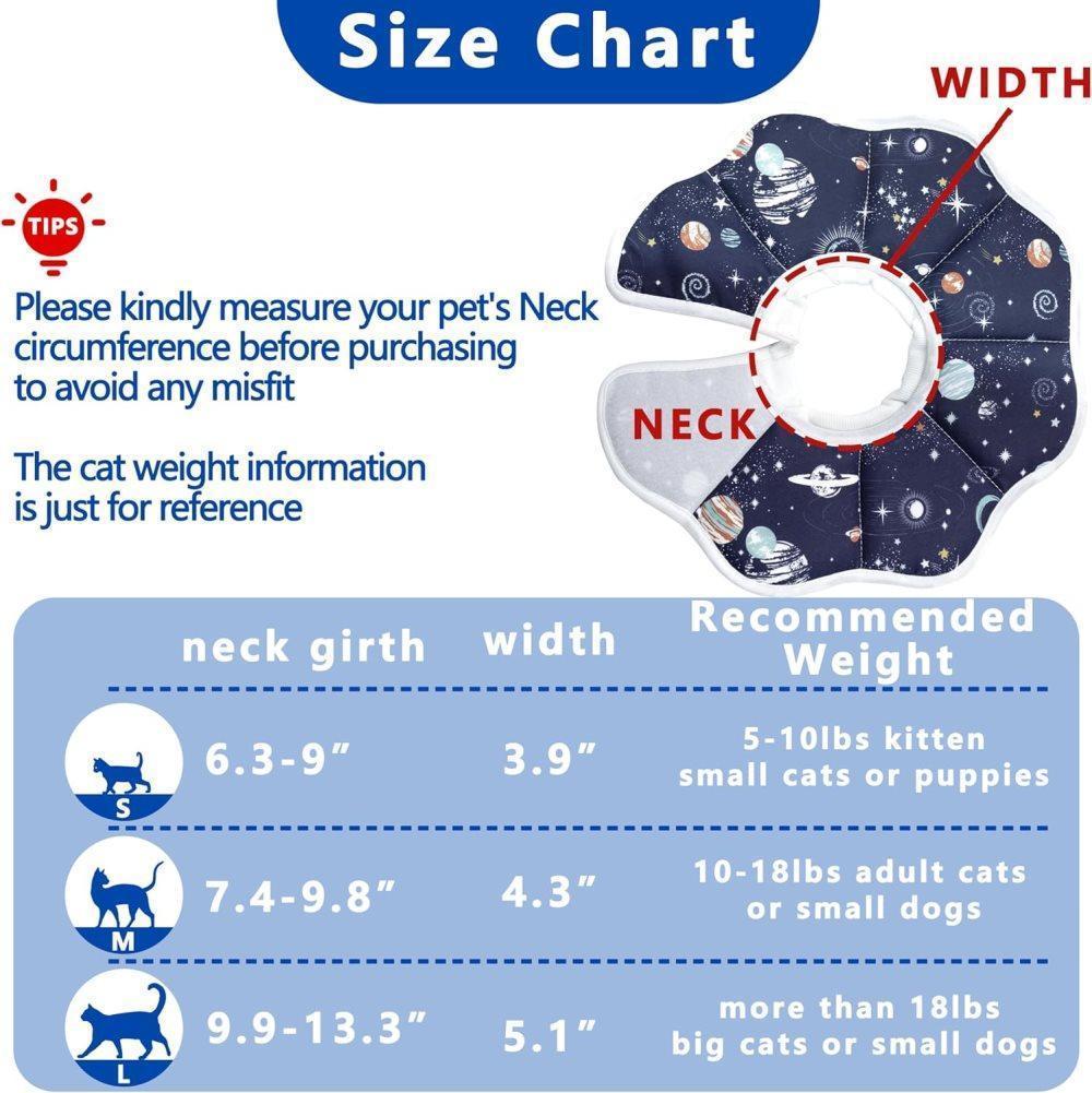 Blue Soft Velcro Recovery Collar | Post-Surgery Protection | S