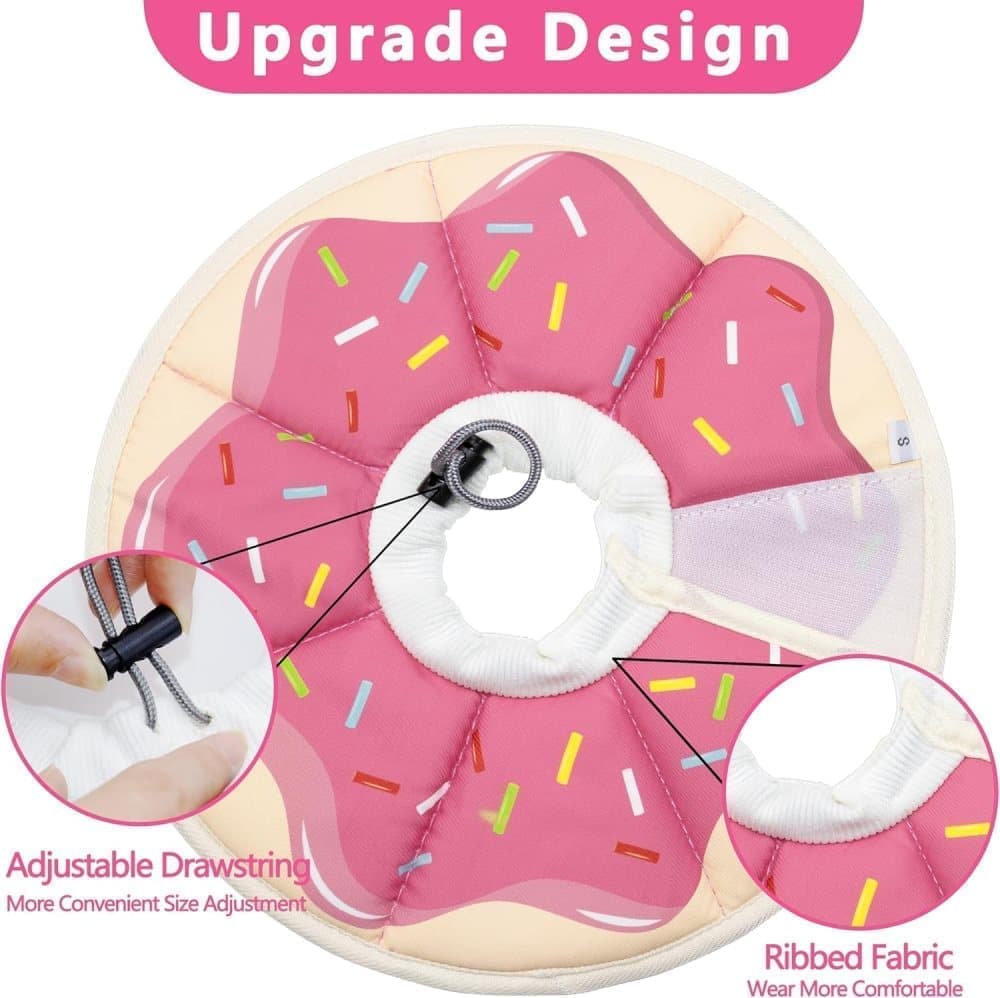Pink Adjustable Protective Recovery Collar with Velcro | Size M