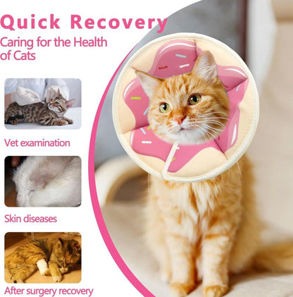 Pink Adjustable Protective Recovery Collar with Velcro | Size M