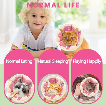 Pink Adjustable Protective Recovery Collar with Velcro | Size M