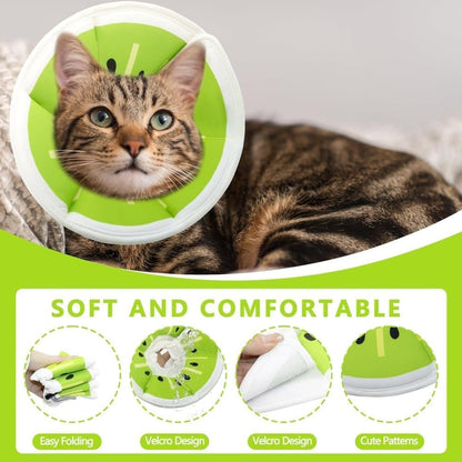 Green Adjustable Protective Recovery Collar with Velcro | Size M