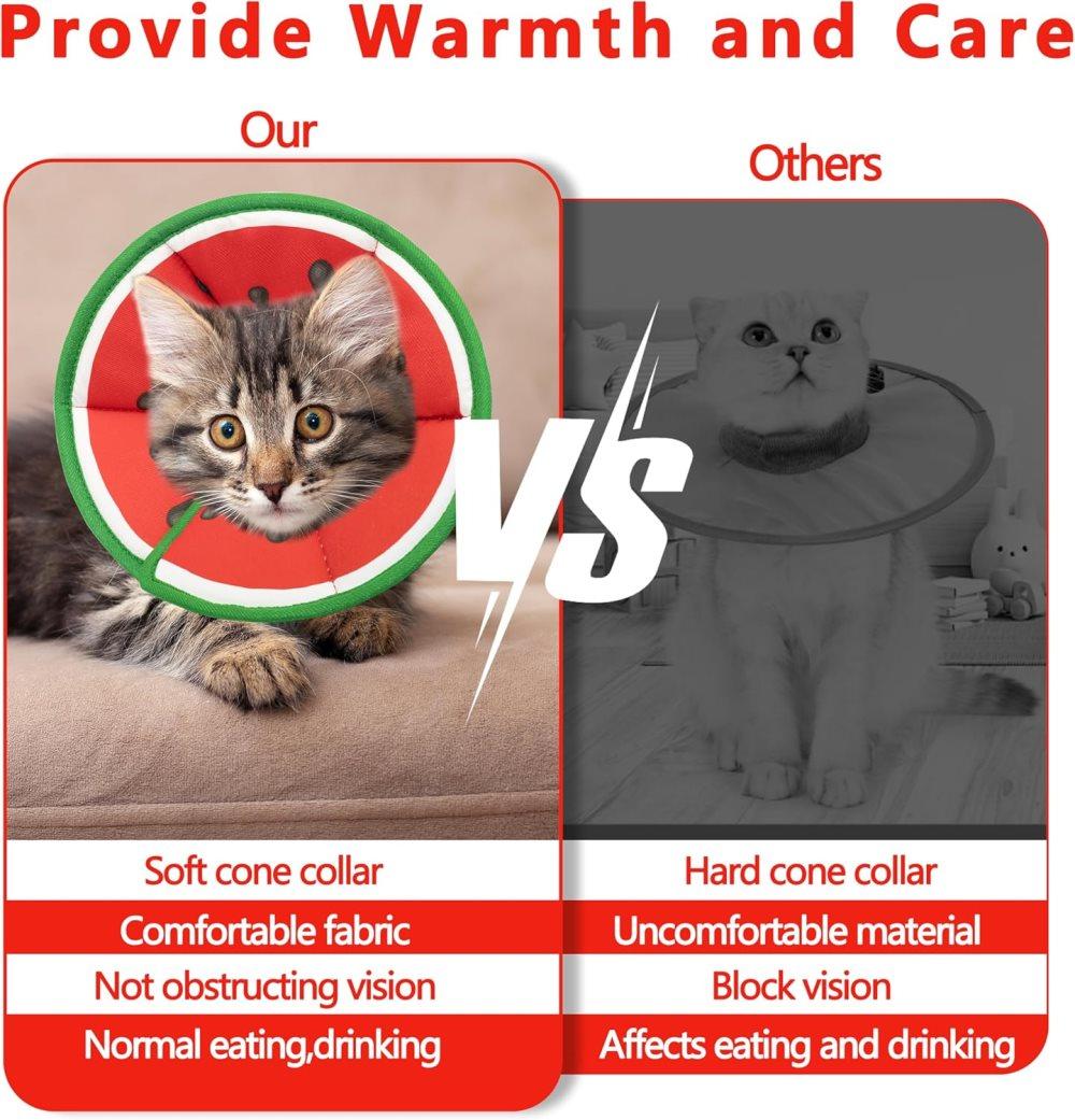 Red Adjustable Protective Recovery Collar with Velcro | Size M