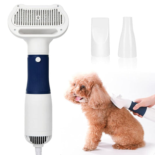 Blue 3-in-1 Pet Hair Dryer with Brush | Dog & Cat