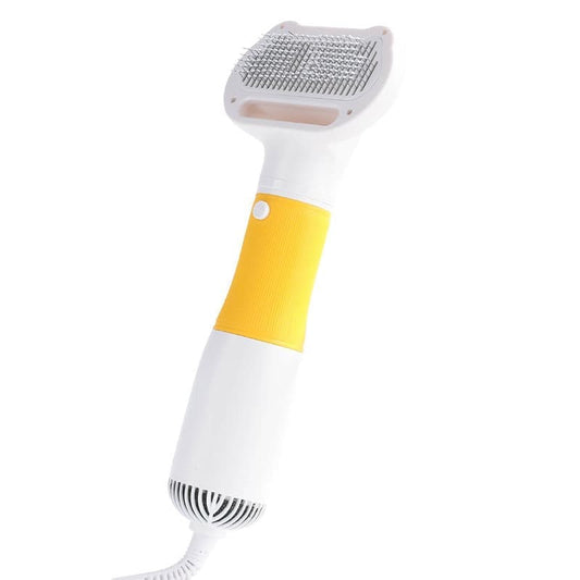 Yellow 3-in-1 Pet Hair Dryer with Brush | Dog & Cat