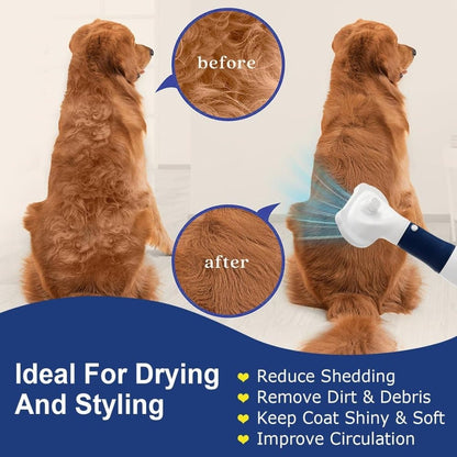 Yellow 3-in-1 Pet Hair Dryer with Brush | Dog & Cat