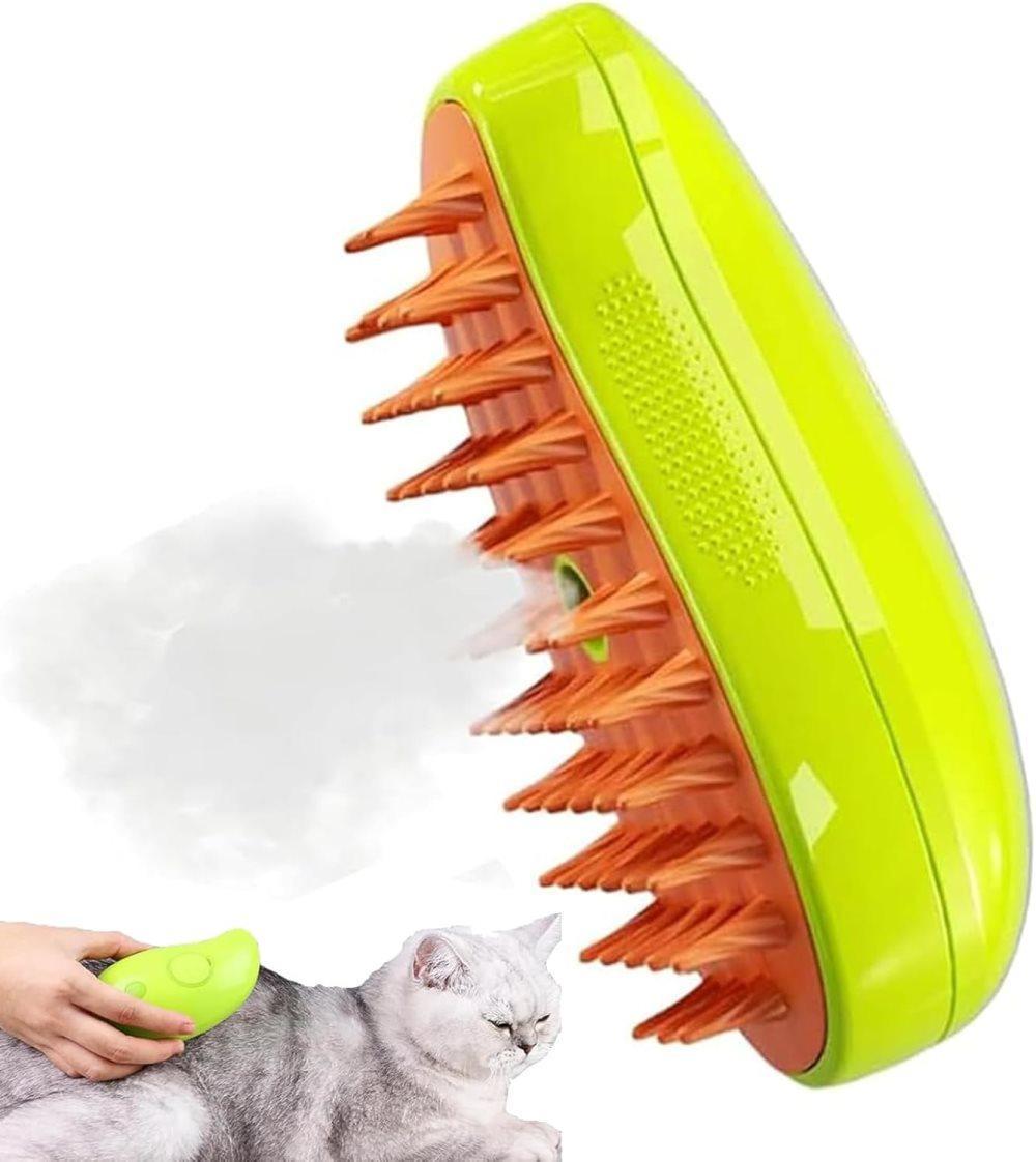 Green Multifunctional Pet Steam Grooming Brush | Cats & Dogs