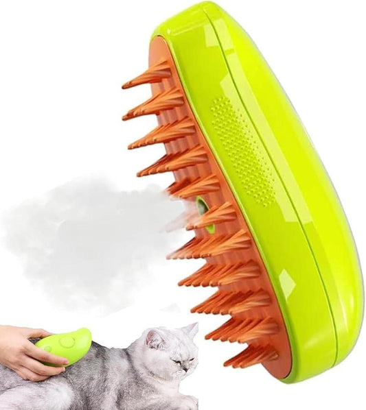 Green Multifunctional Pet Steam Grooming Brush | Cats & Dogs