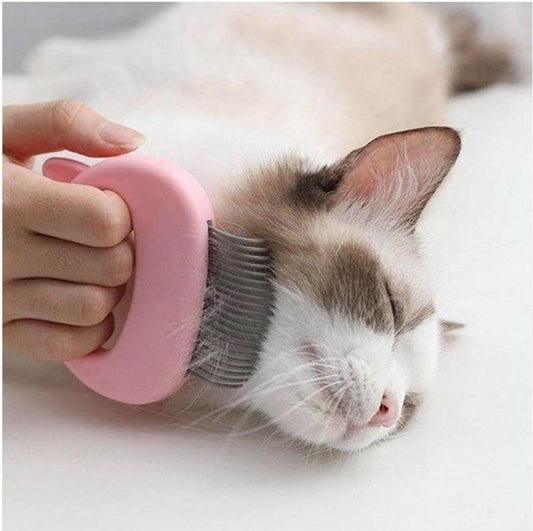Pink Cat Grooming Comb | Elastic Teeth