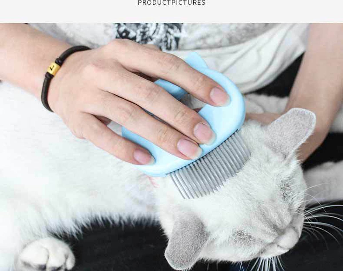 Pink Cat Grooming Comb | Elastic Teeth